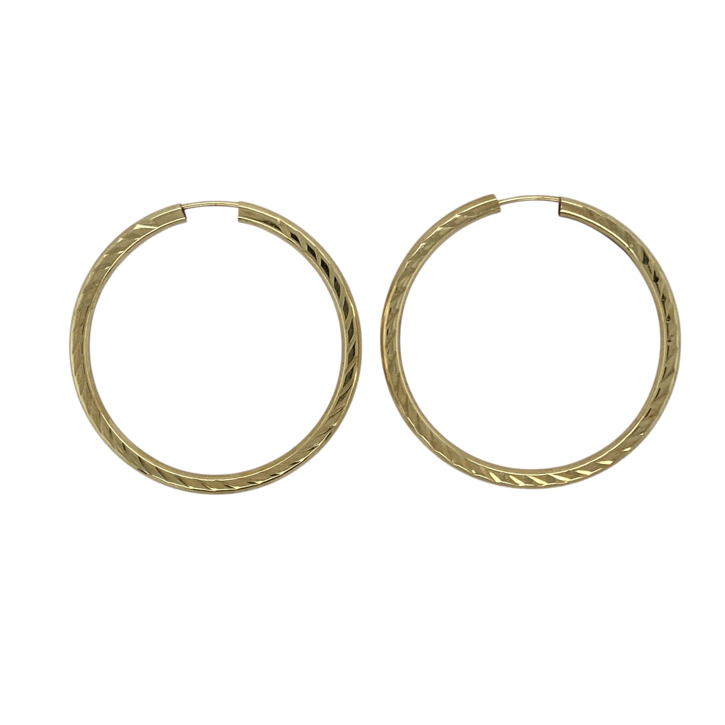 9ct Gold Patterned Hoop Earrings