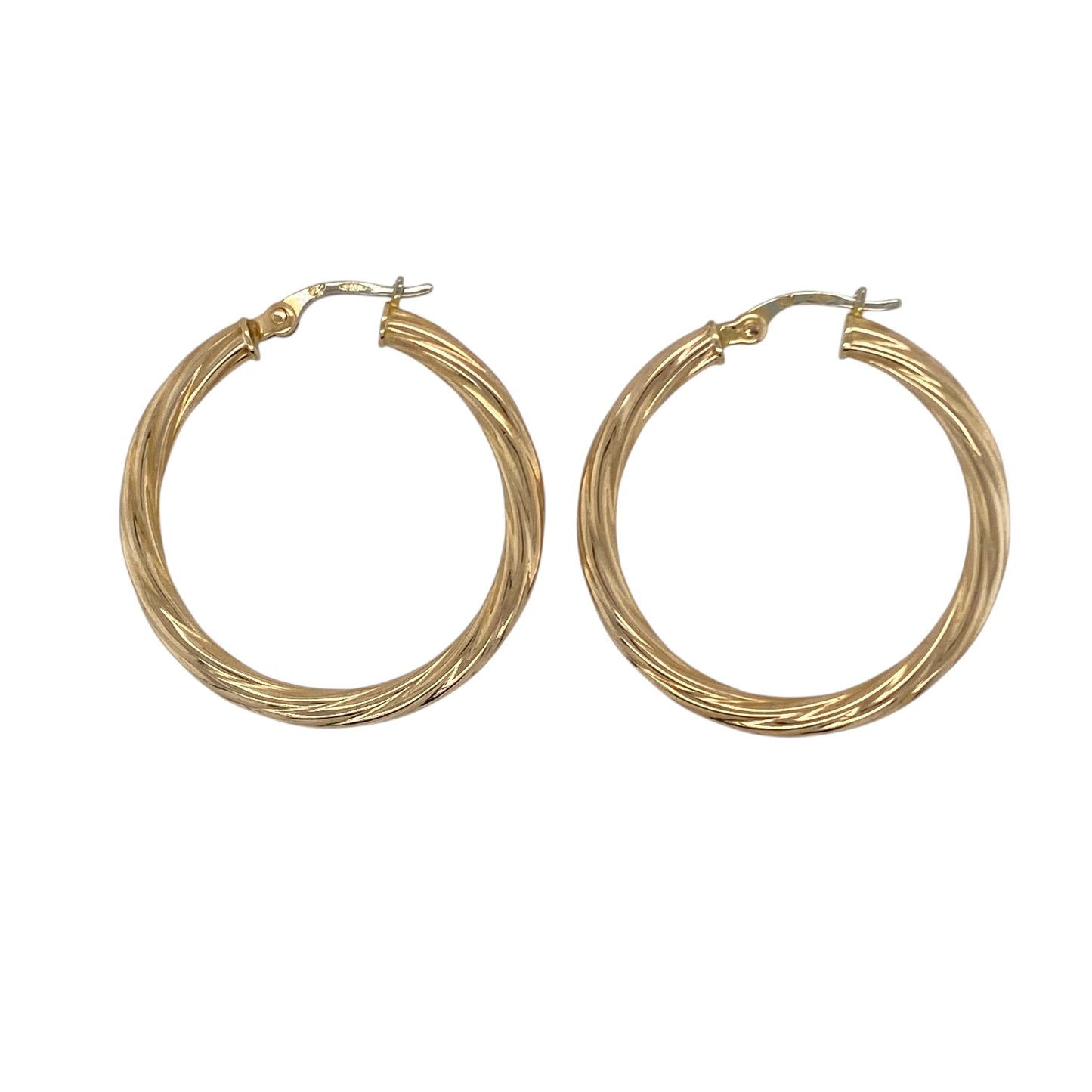 9ct Gold Twisted Hoop Creole Earrings