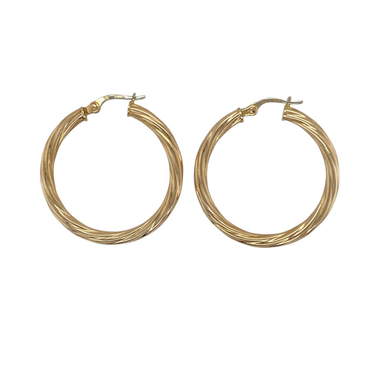 9ct Gold Twisted Hoop Creole Earrings