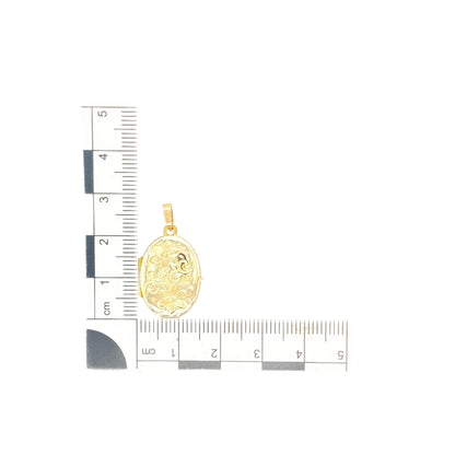 9ct Gold Oval Flower Locket