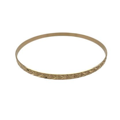 9ct Solid Gold Heart Patterned Bangle