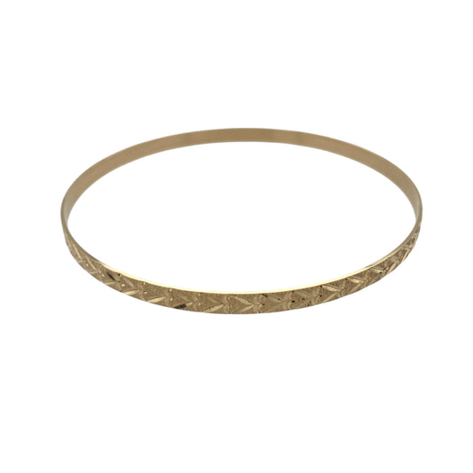 9ct Solid Gold Heart Patterned Bangle