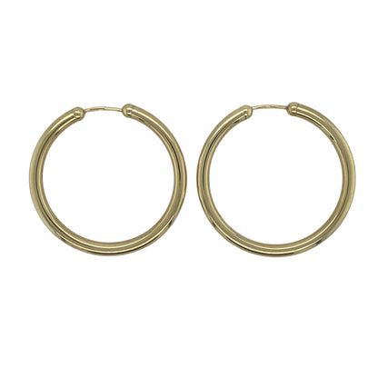 9ct Gold Plain Hoop Earrings