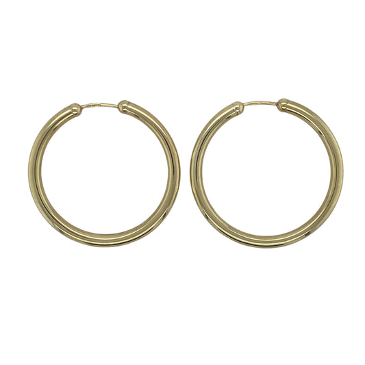9ct Gold Plain Hoop Earrings