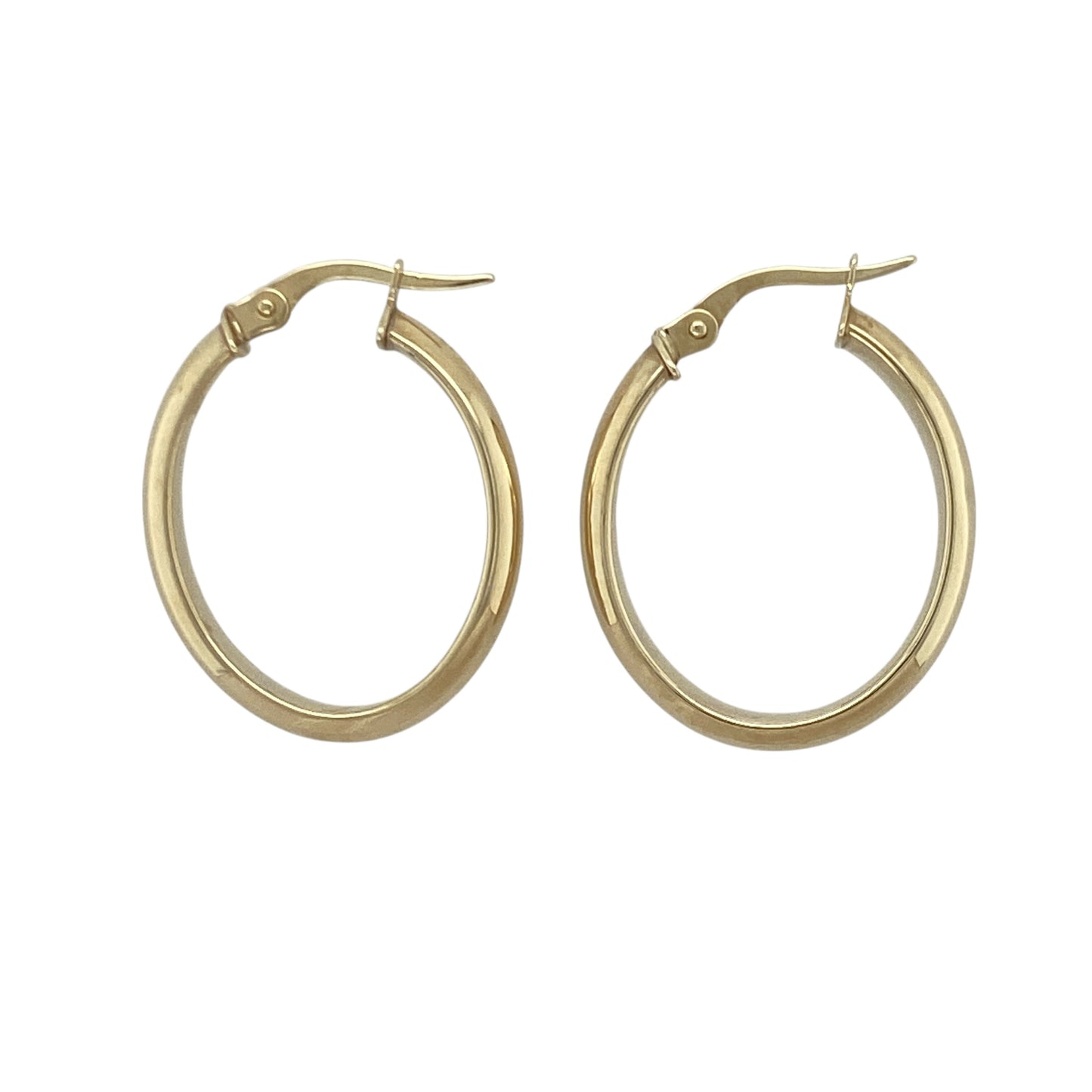 9ct Gold Plain Oval Creole Earrings