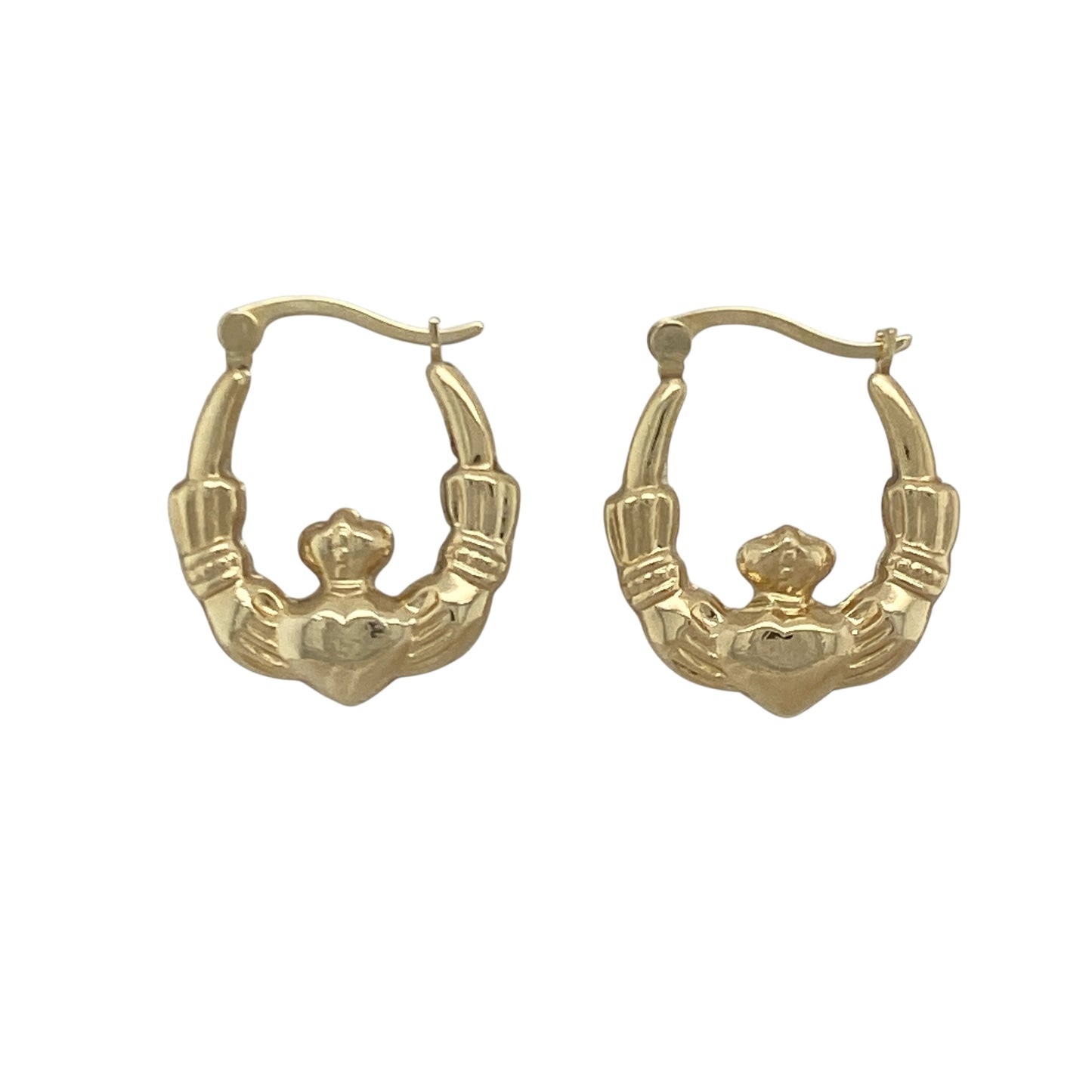 9ct Gold Claddagh Creole Earrings