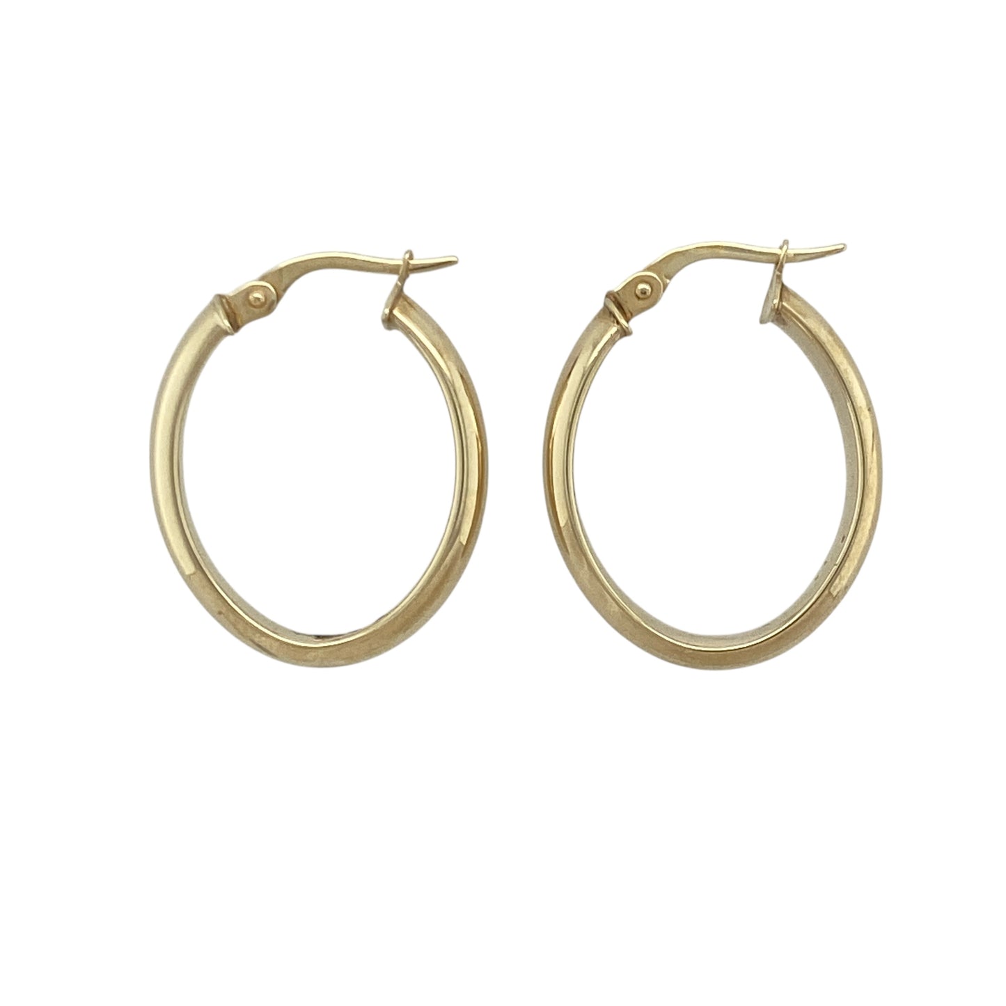 9ct Gold Plain Oval Creole Earrings