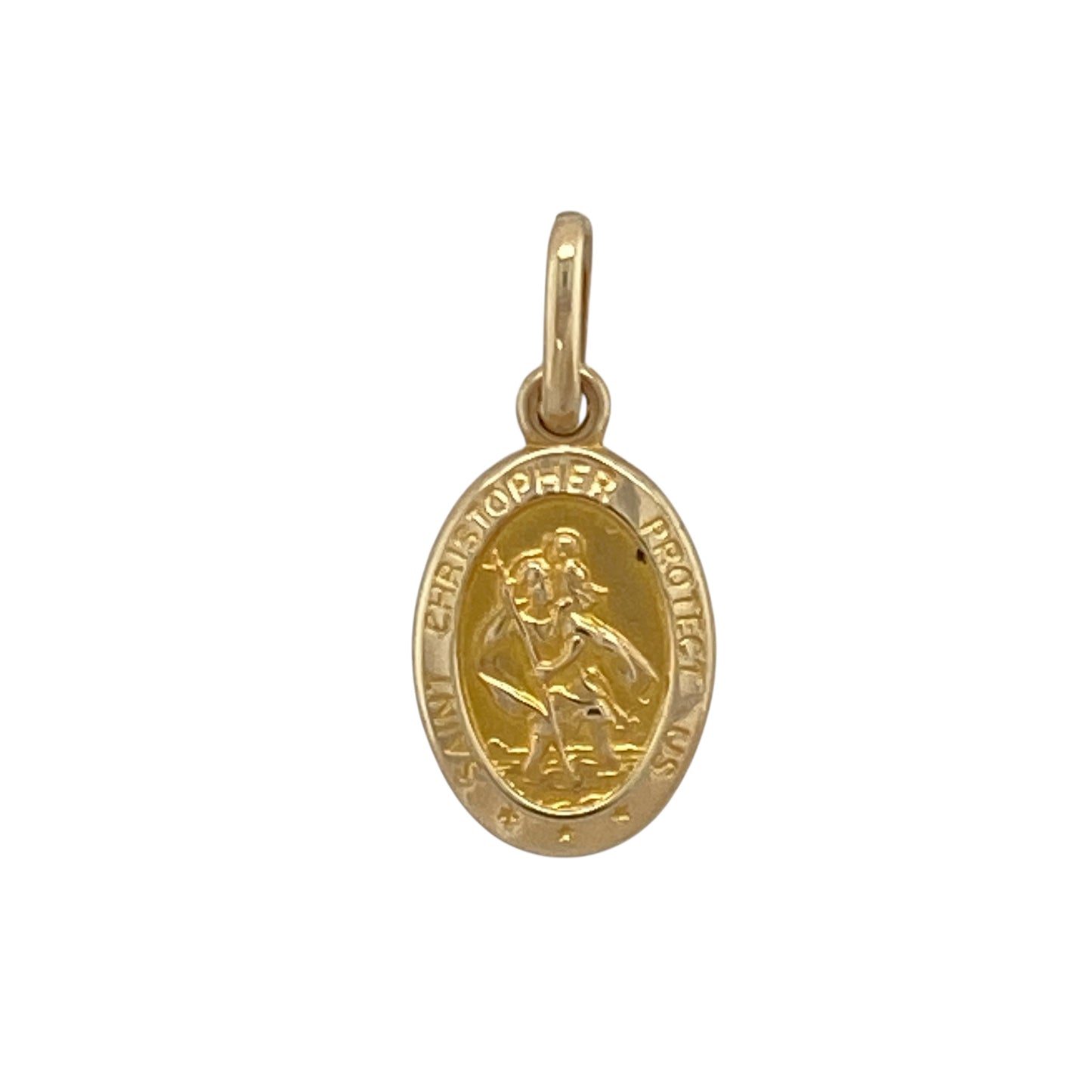 9ct Gold Oval Small St Christopher Pendant