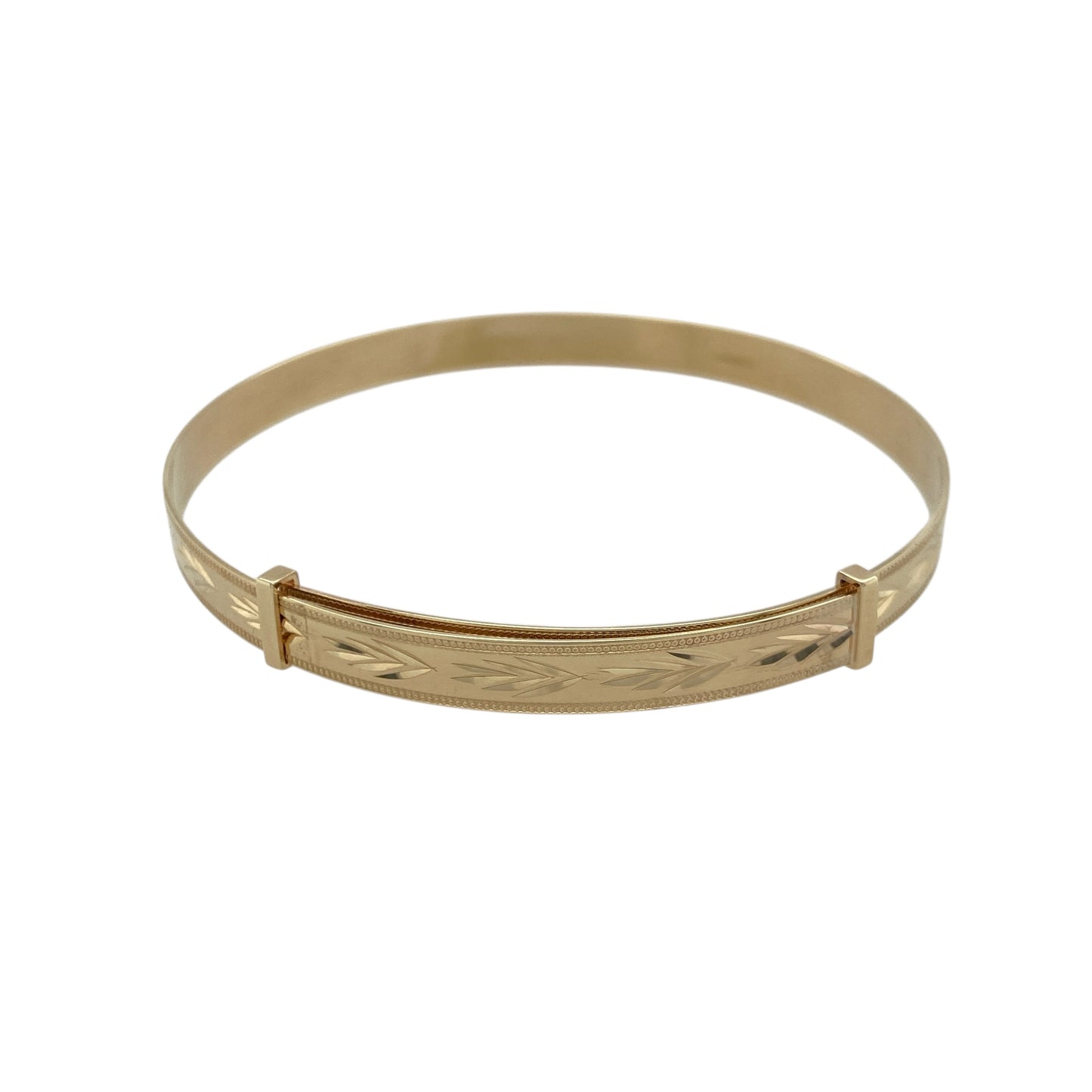 9ct Gold Patterned Expanding Bangle