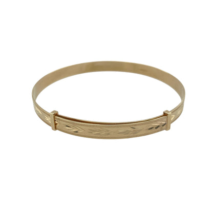 9ct Gold Patterned Expanding Bangle