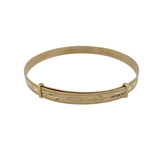 9ct Gold Patterned Expanding Bangle