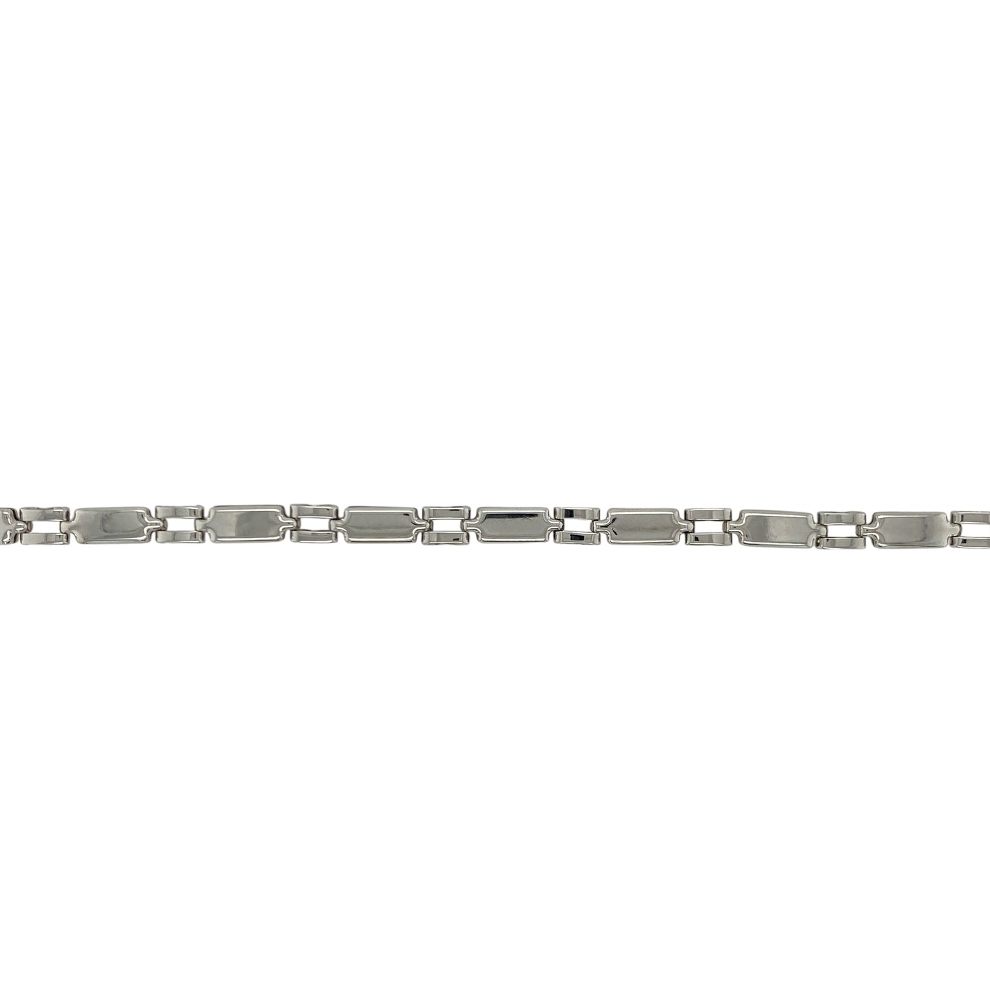 9ct White Gold 7.5" Bar Link Bracelet