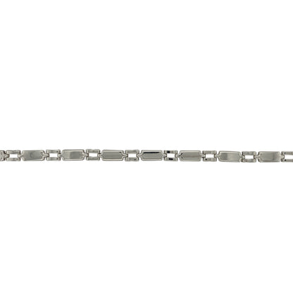 9ct White Gold 7.5" Bar Link Bracelet