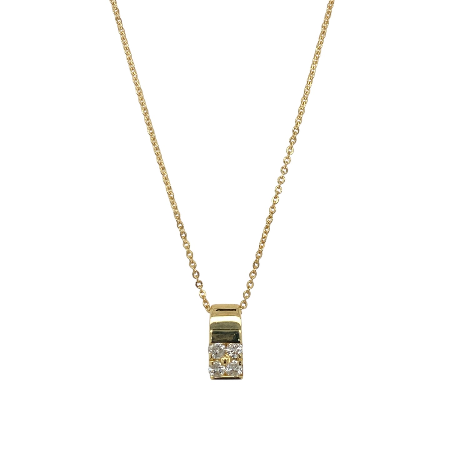 9ct Gold & Diamond Set Bar 16" Necklace