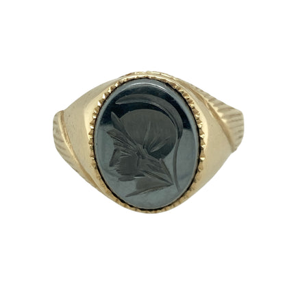 9ct Gold & Hematite Centurion Oval Signet Ring