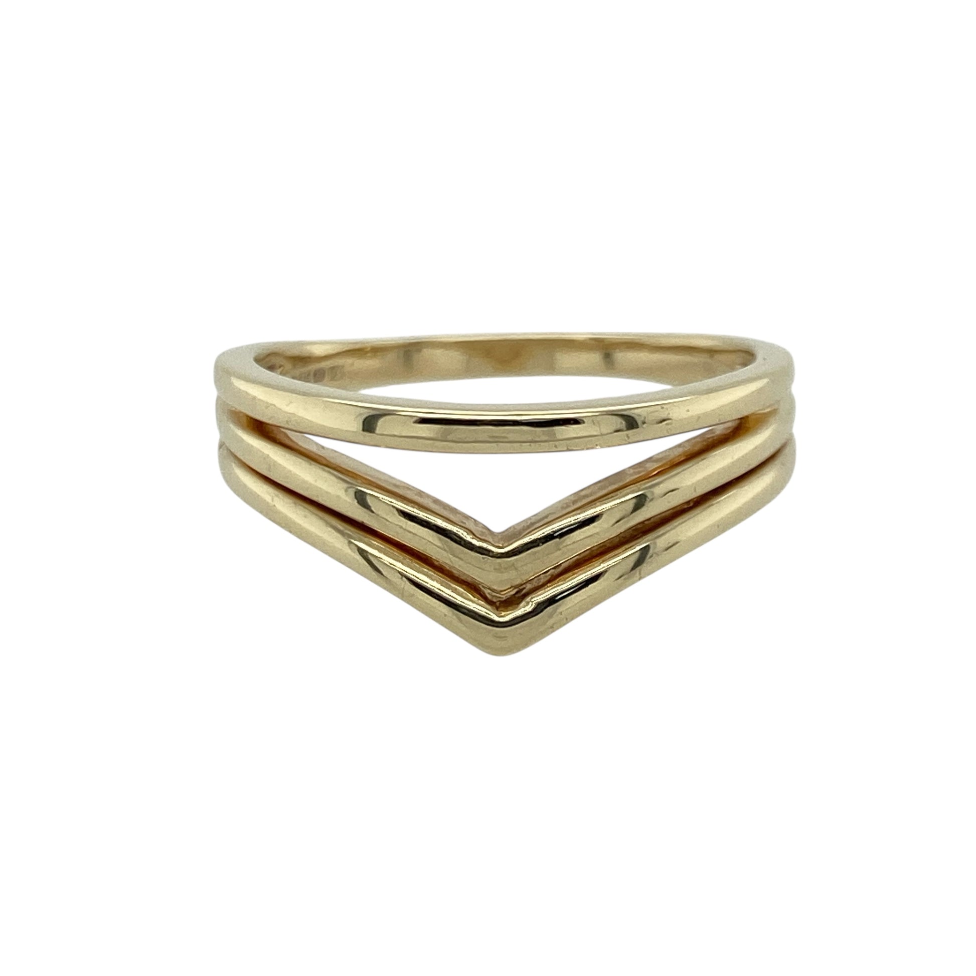 9ct Gold Double Wishbone Band Ring
