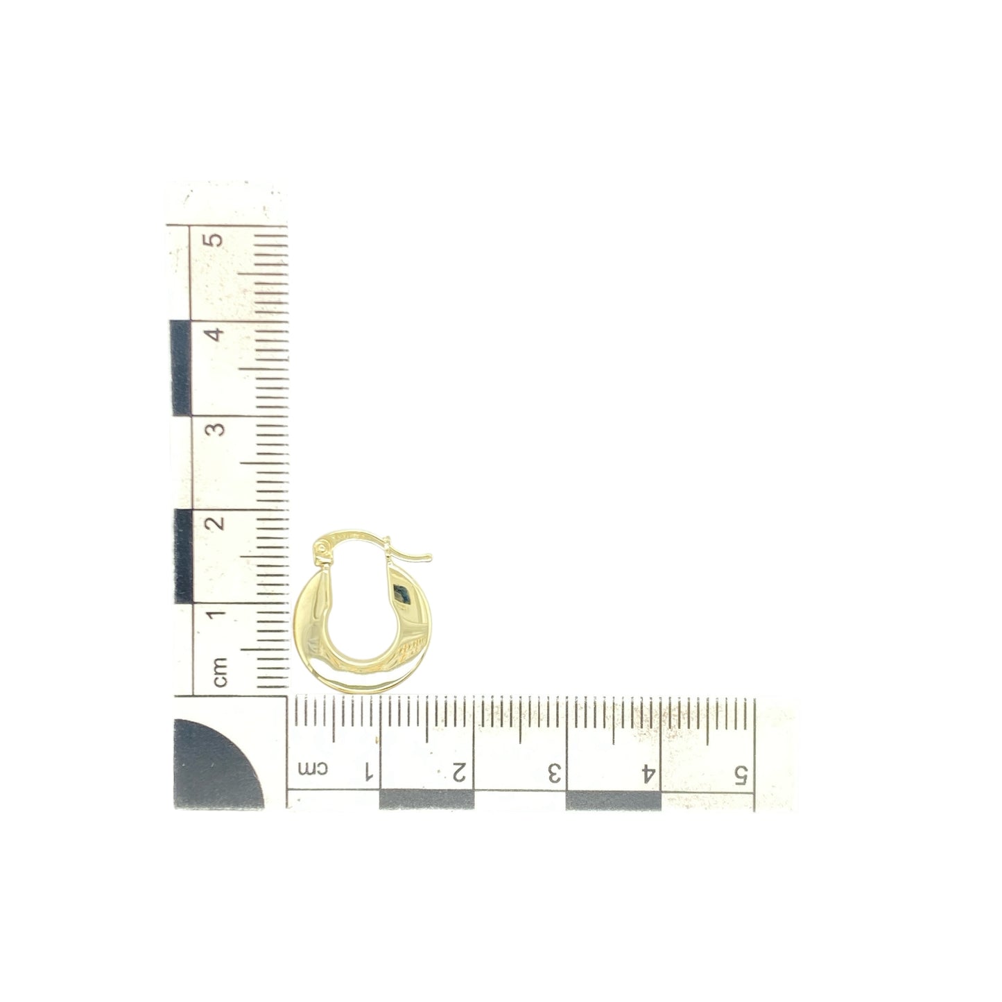 9ct Gold Flat Plain Hoop Creole Earrings