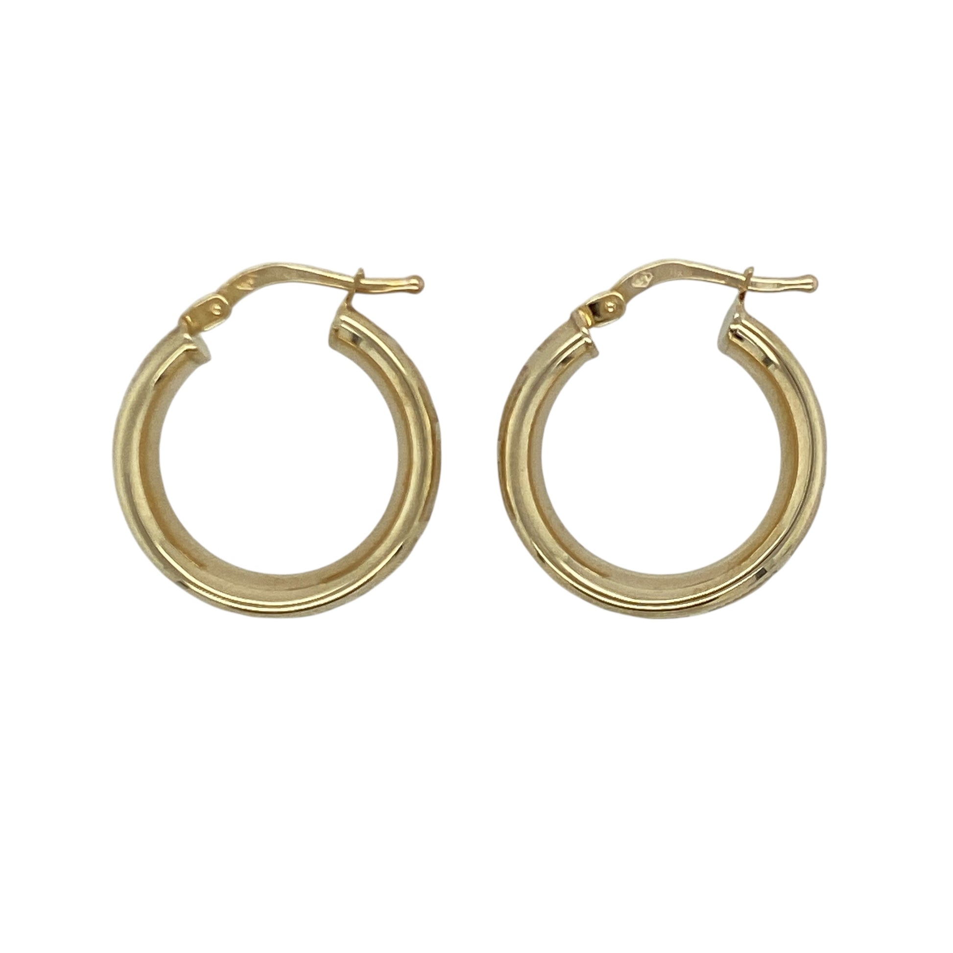 9ct Gold Greek Key Hoop Creole Earrings