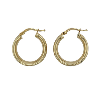 9ct Gold Greek Key Hoop Creole Earrings