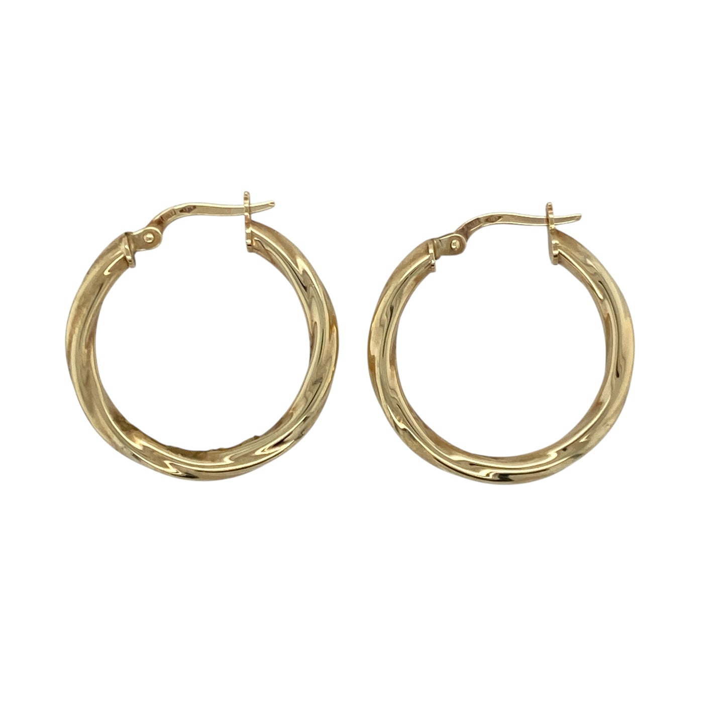 9ct Gold Twisted Hoop Creole Earrings