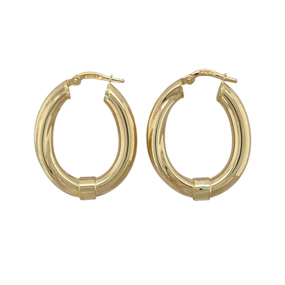 9ct Gold Twist Oval Creole Earrings