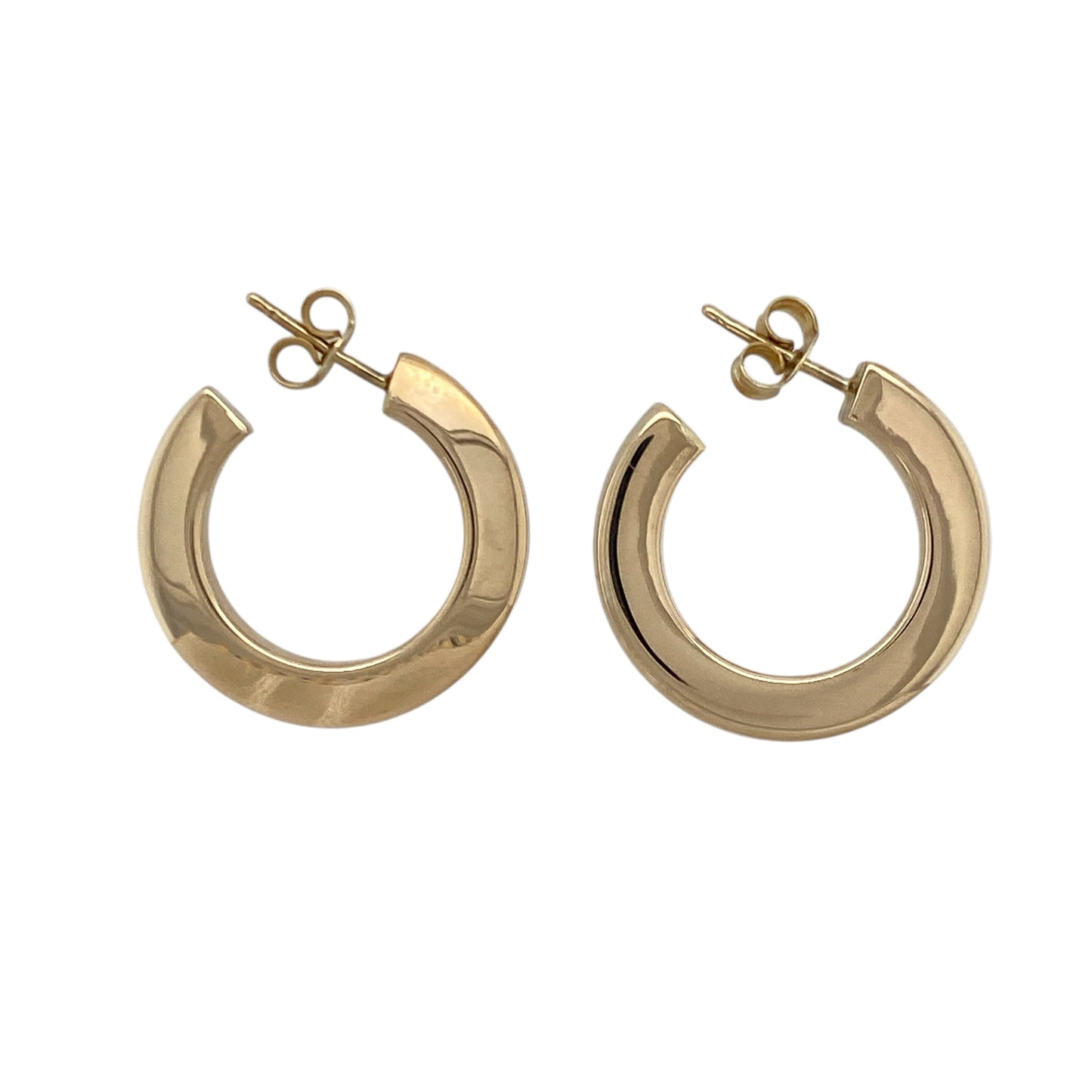 9ct Gold Plain Half Hoop Stud Earrings