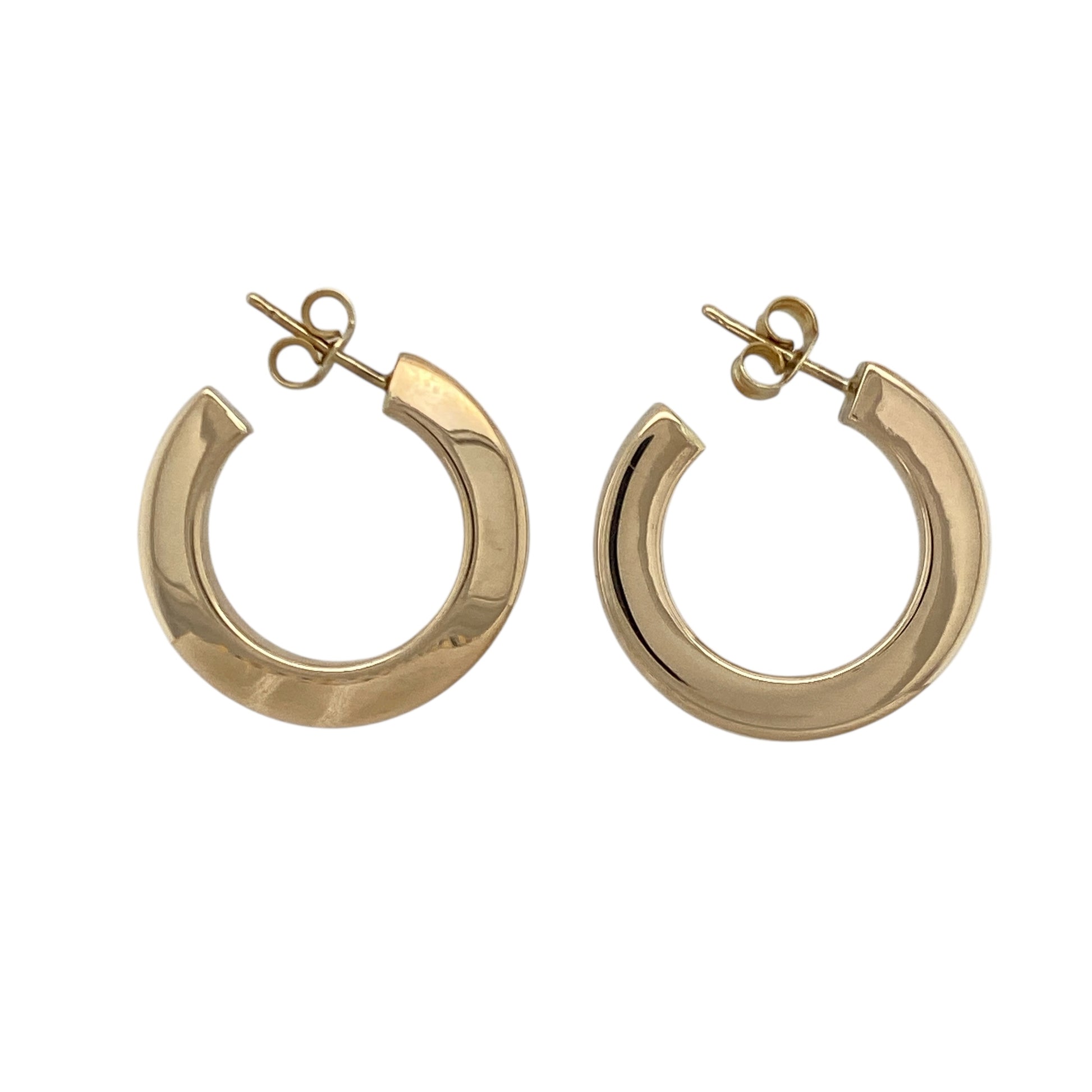 9ct Gold Plain Half Hoop Stud Earrings