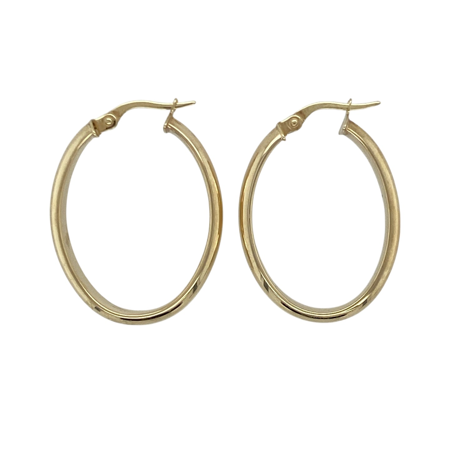 9ct Gold Plain Oval Creole Earrings