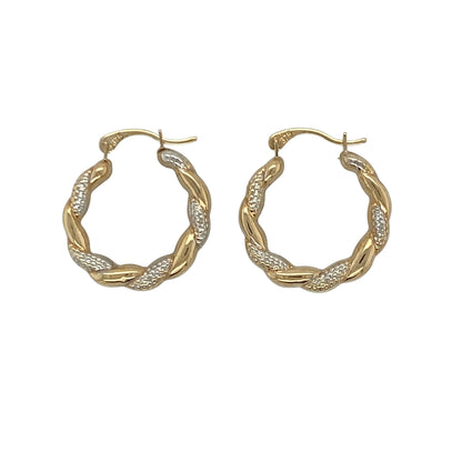 9ct Gold Twist Hoop Creole Earrings