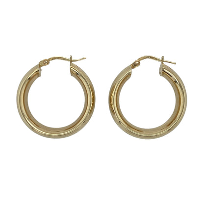 9ct Gold Greek Key Hoop Creole Earrings