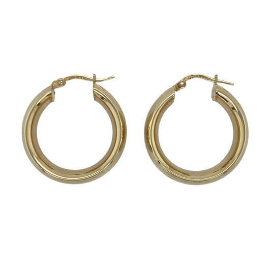 9ct Gold Greek Key Hoop Creole Earrings