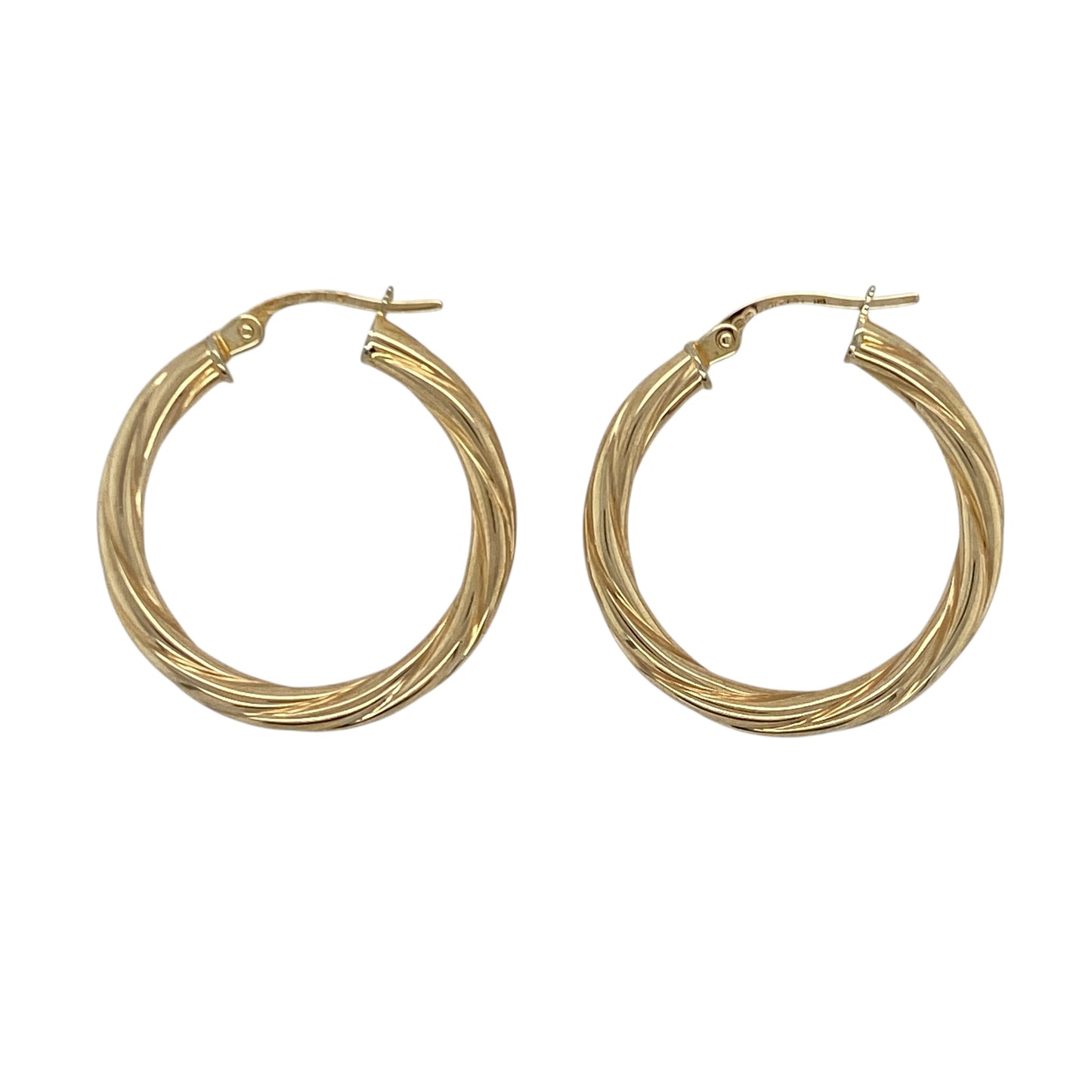 9ct Gold Twisted Hoop Creole Earrings