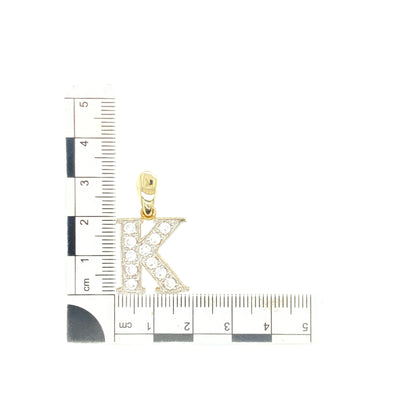 9ct Gold & Cubic Zirconia Set Initial 'K' Pendant