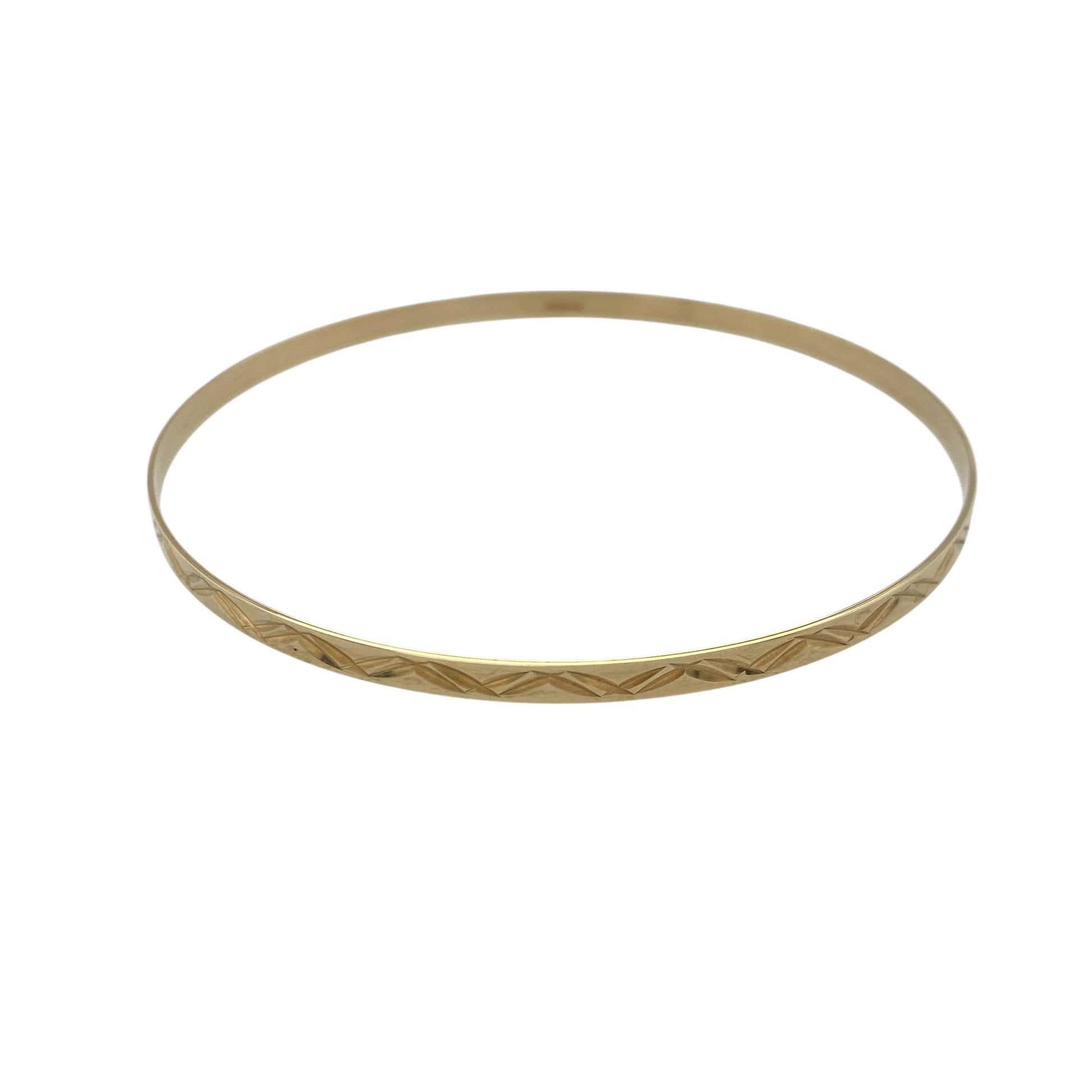 9ct Solid Gold Patterned Bangle