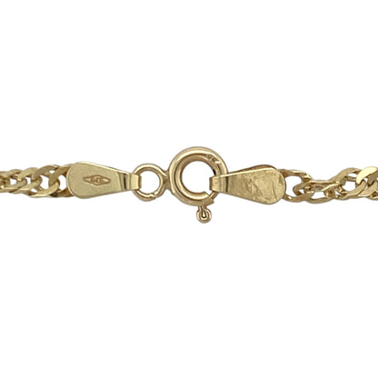 Bring delicate movement and warm golden shine to your collection with this pre-owned 9ct yellow gold Singapore chain—an elegant piece offering subtle sparkle and timeless versatility.

Design: This 18" Singapore chain features 3mm twisted links that create a fluid, shimmering effect as they catch the light.
Material: Made from 9-carat yellow gold, the polished finish enhances its radiant, refined appearance.