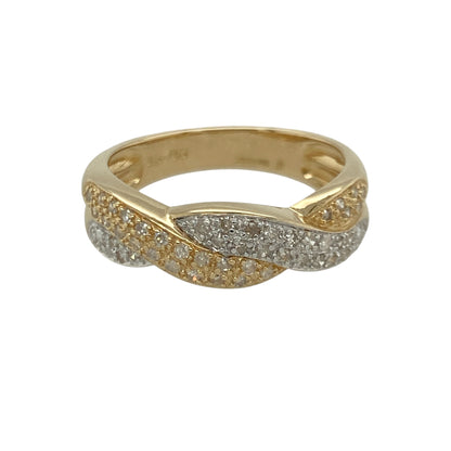 14ct Gold & Diamond Set Twist Band Ring