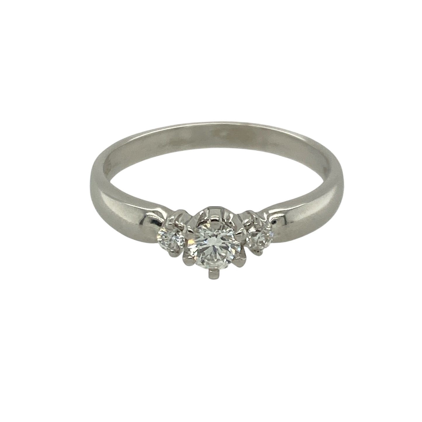 14ct White Gold & Diamond Set Trilogy Ring