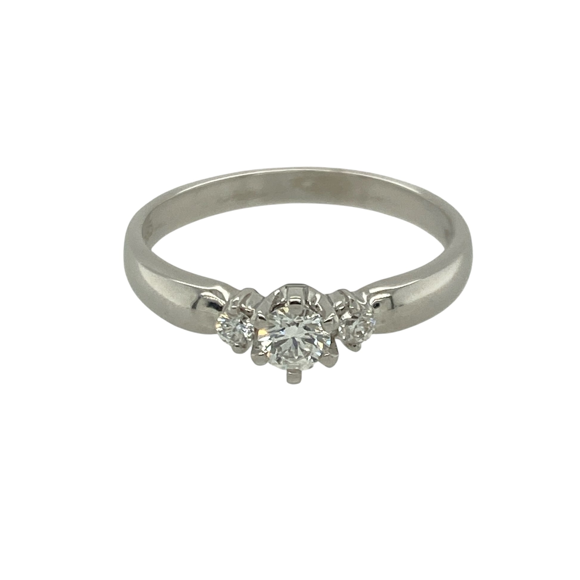 14ct White Gold & Diamond Set Trilogy Ring
