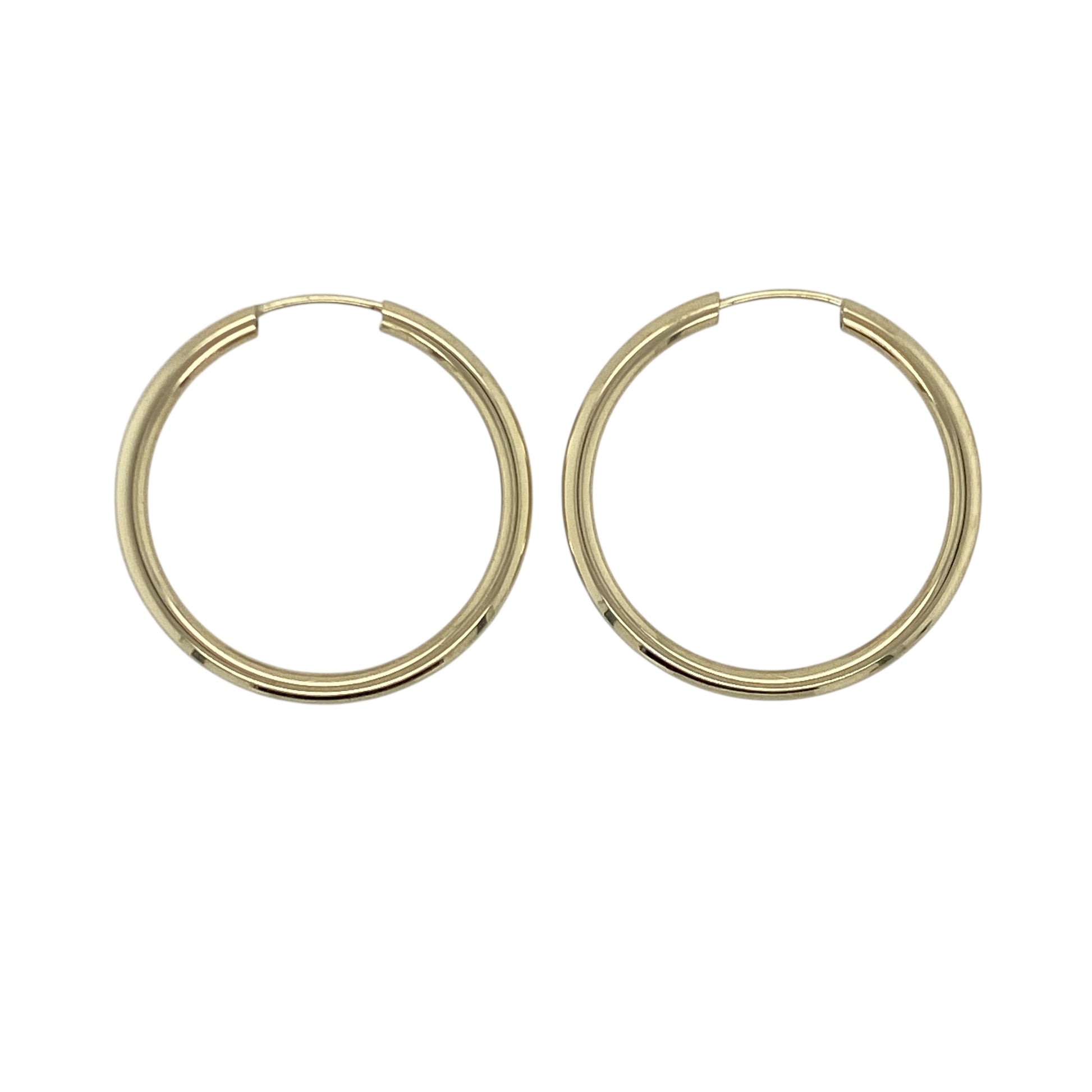 9ct Gold Plain Hoop Earrings