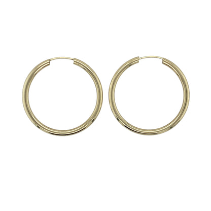 9ct Gold Plain Hoop Earrings