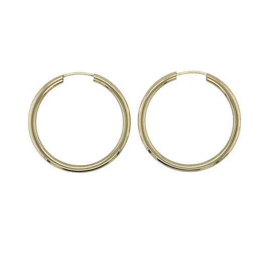 9ct Gold Plain Hoop Earrings