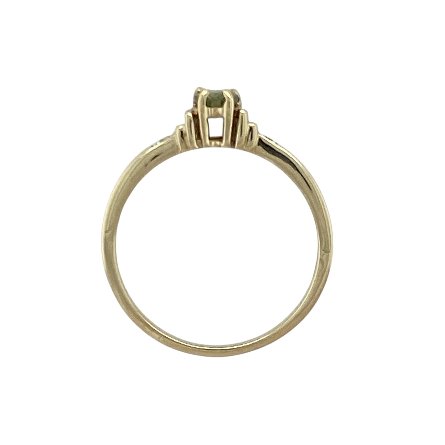 9ct Gold Diamond & Peridot Set Ring