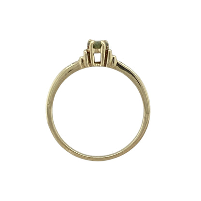 9ct Gold Diamond & Peridot Set Ring