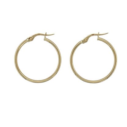 9ct Gold Plain Hoop Creole Earrings