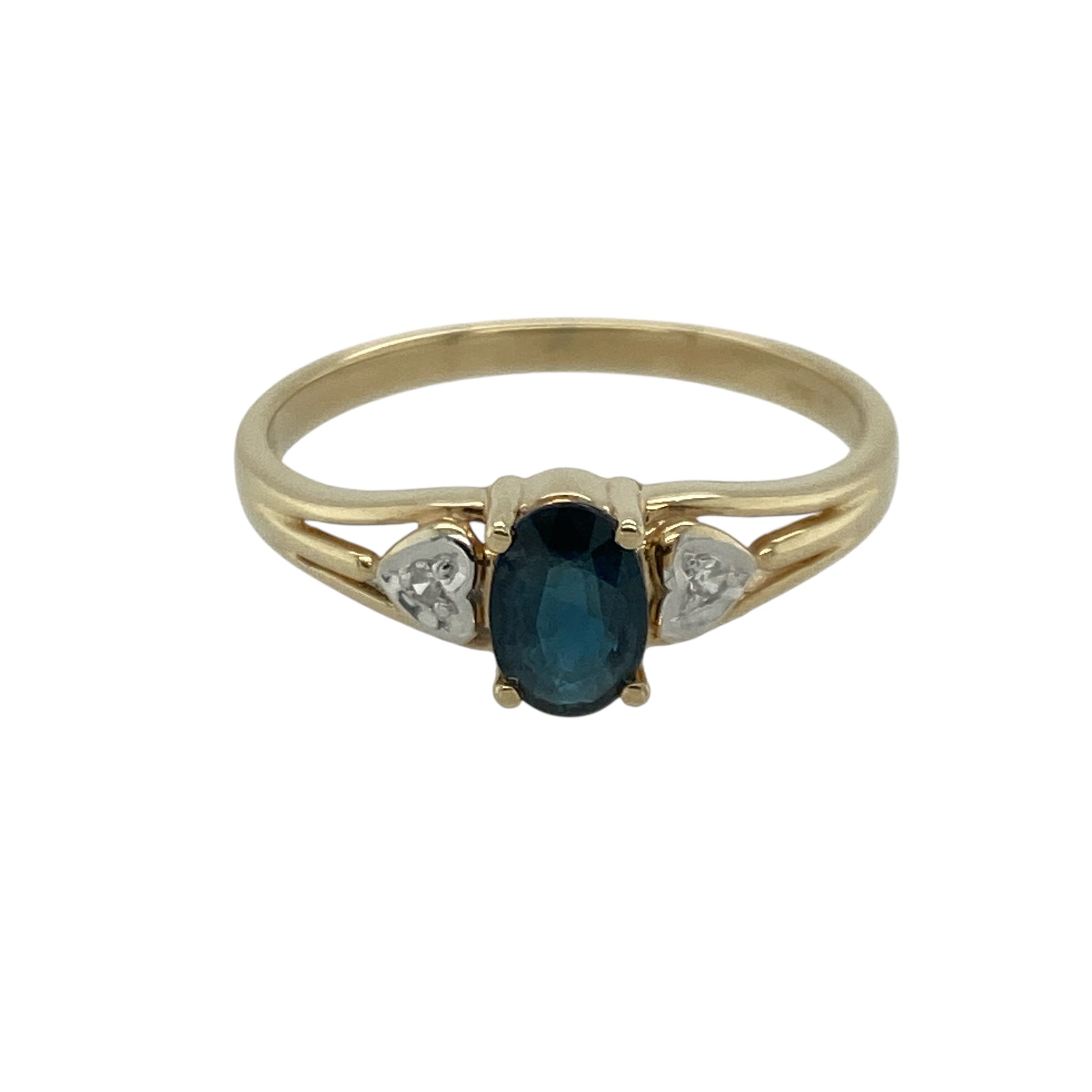 9ct Gold Diamond & Sapphire Set Ring