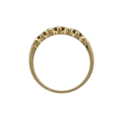 18ct Gold Diamond & Sapphire Set Wavey Setting Band Ring