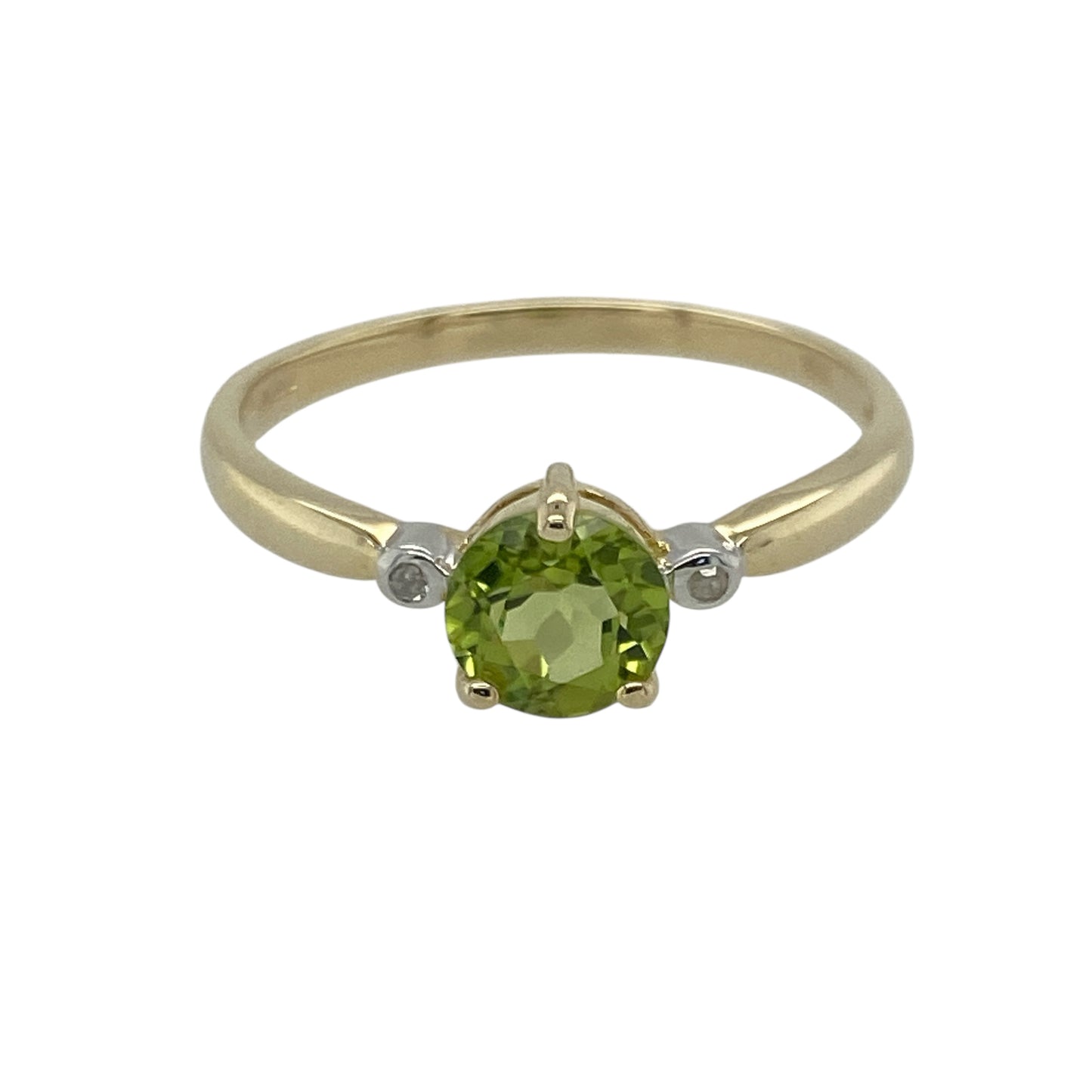 9ct Gold Diamond & Peridot Set Ring