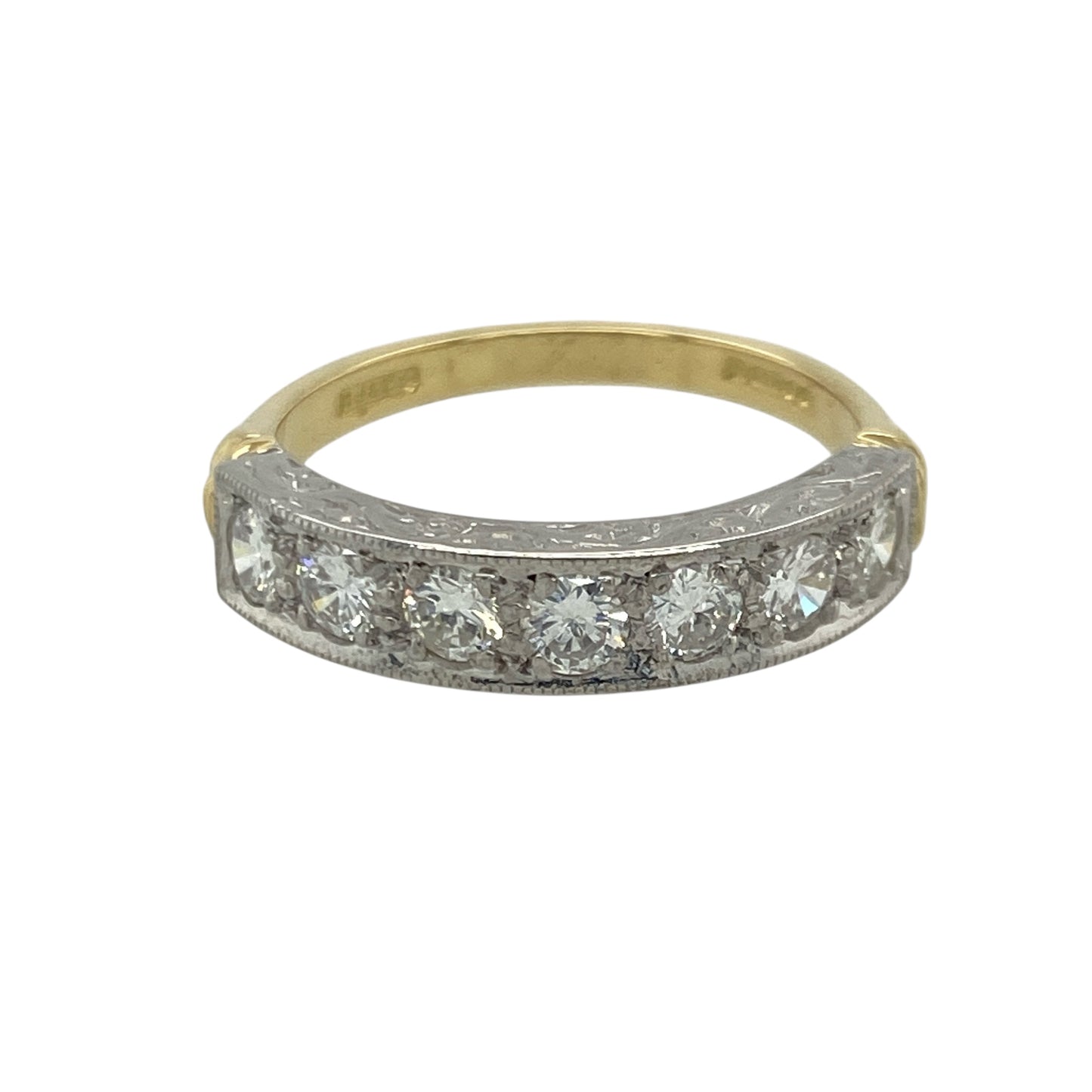 18ct Gold & Diamond Set Seven Stone Band Ring