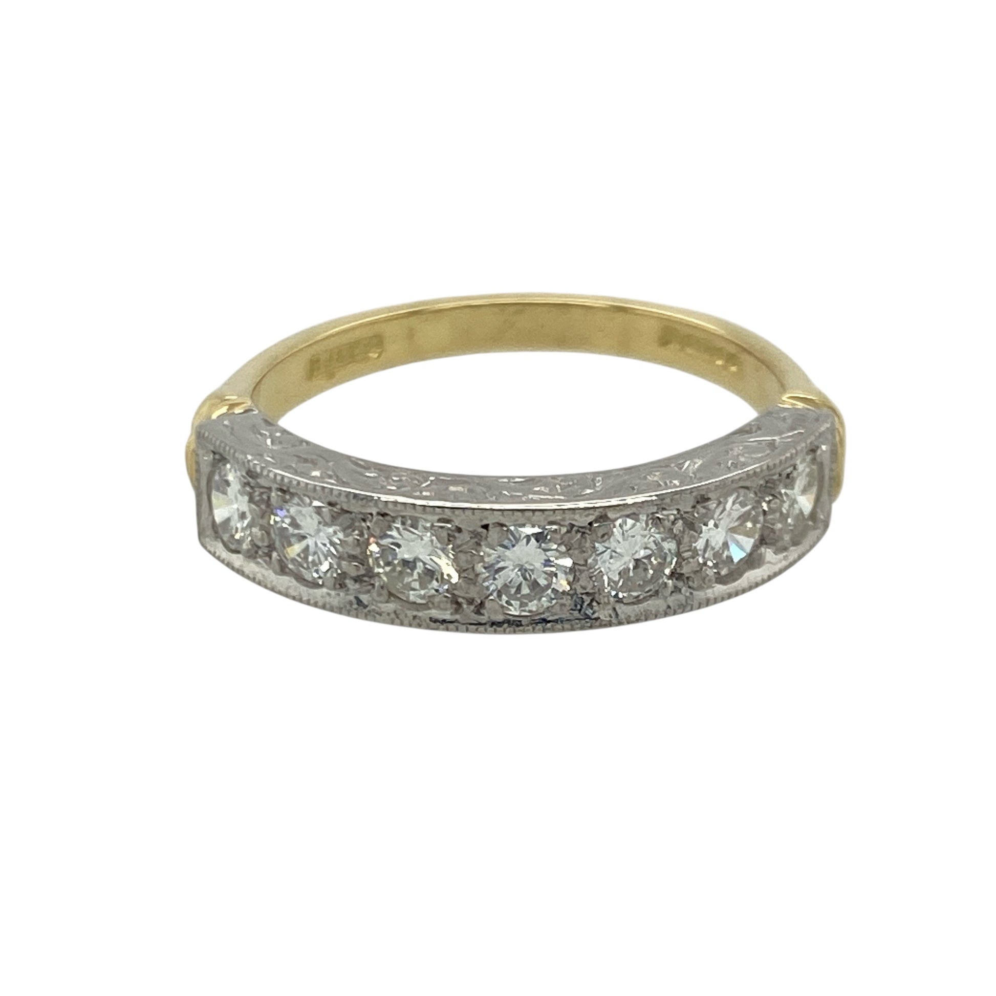 18ct Gold & Diamond Set Seven Stone Band Ring