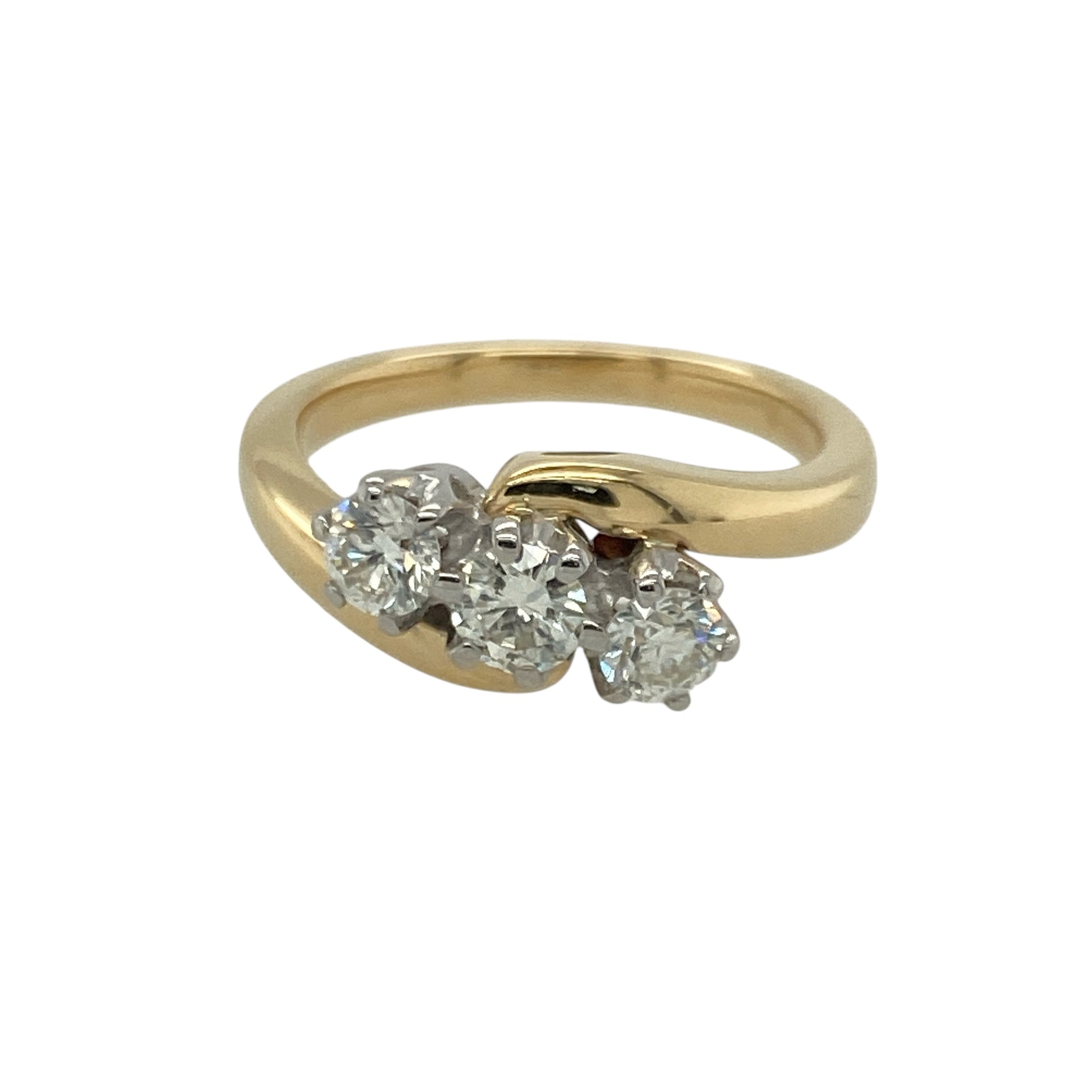18ct Gold & Diamond Set Twist Trilogy Ring